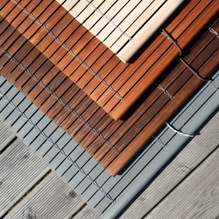 Holzrollo für Pergola - Natur