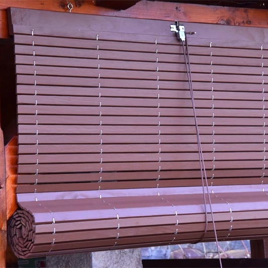 Holzrollo für Pergola - Milchschokolade