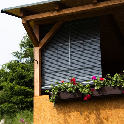 Holzrollo für Pergola - Grau