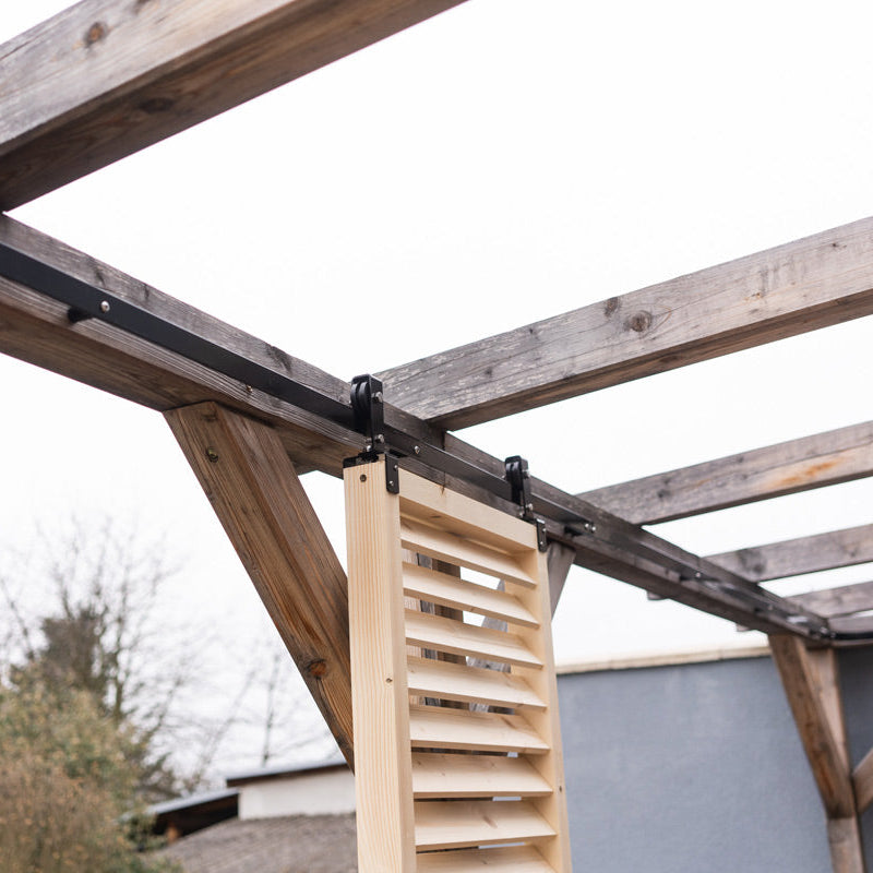 Holzlamellen Sichtschutz für die Terrasse - Natur