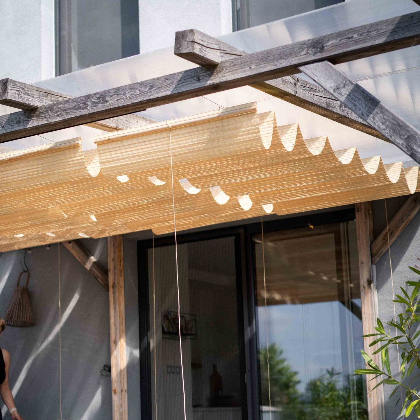 Bambusvordach für Pergola - Natur