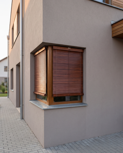 Außenrollo für Fenster aus Holz - Kirsche