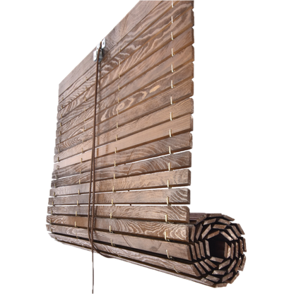 Außenrollo für Fenster aus Holz - Braun