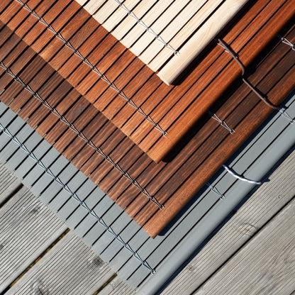 Holzrollo für Pergola - Braun
