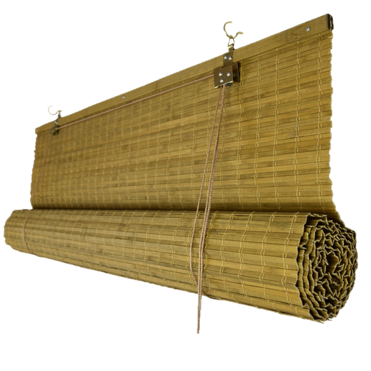 Verdunkelungsrollo aus Bambus - Hellbraun (Walnuss)