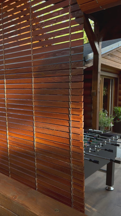 Holzrollo für Pergola - Kirsche